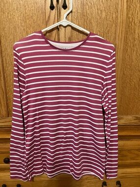 Croft & Barrow The Classic Tee Long-Sleeve Striped Crewneck Top